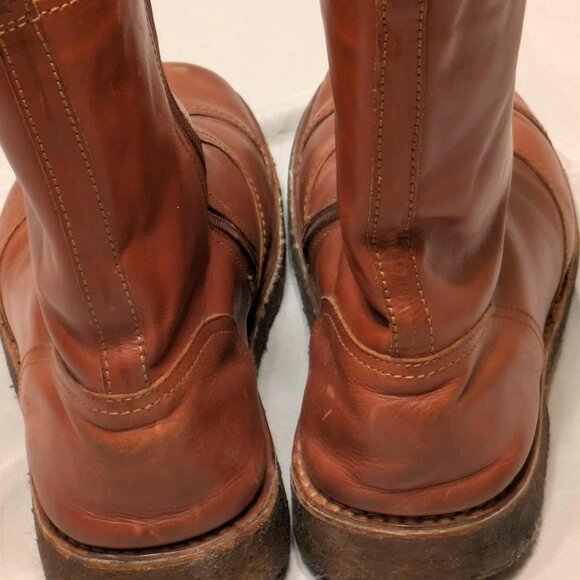 Swedish Hasbeens Boots Mens 12  Brown Leather Fleece Lined Italian Made Shoes - Picture 7 of 12